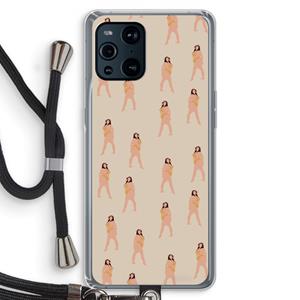 CaseCompany You're so golden: Oppo Find X3 Transparant Hoesje met koord