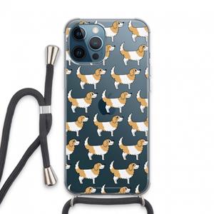 CaseCompany Doggy: iPhone 13 Pro Max Transparant Hoesje met koord