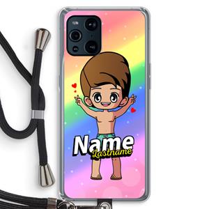 CaseCompany Chibi Maker man: Oppo Find X3 Transparant Hoesje met koord