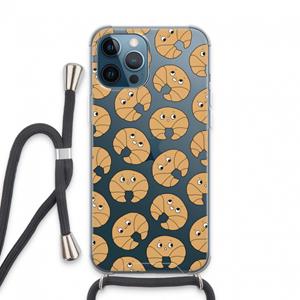 CaseCompany Croissant: iPhone 13 Pro Max Transparant Hoesje met koord