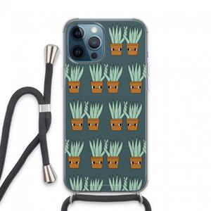 CaseCompany Sansevieria: iPhone 13 Pro Max Transparant Hoesje met koord