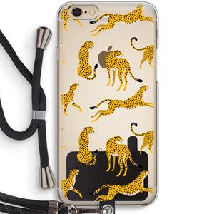 CaseCompany Luipaard: iPhone 6 / 6S Transparant Hoesje met koord