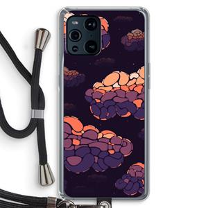 CaseCompany Patroon Wolken: Oppo Find X3 Transparant Hoesje met koord