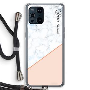 CaseCompany Marmer in stijl: Oppo Find X3 Transparant Hoesje met koord