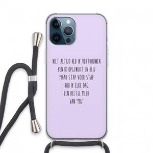 CaseCompany Zelfvertrouwen: iPhone 13 Pro Max Transparant Hoesje met koord