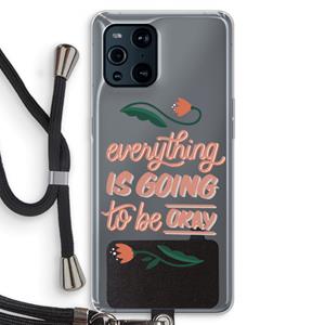 CaseCompany Optimistic flower girl: Oppo Find X3 Transparant Hoesje met koord