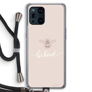 CaseCompany Be(e) kind: Oppo Find X3 Transparant Hoesje met koord