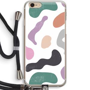 CaseCompany Memphis Shapes: iPhone 6 / 6S Transparant Hoesje met koord