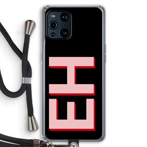 CaseCompany Monogram: Oppo Find X3 Transparant Hoesje met koord