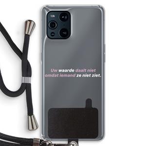 CaseCompany uw waarde daalt niet: Oppo Find X3 Transparant Hoesje met koord