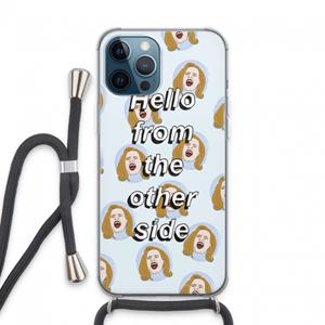 CaseCompany Hello: iPhone 13 Pro Max Transparant Hoesje met koord