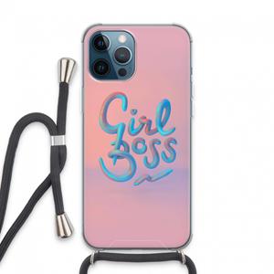 CaseCompany Girl boss: iPhone 13 Pro Max Transparant Hoesje met koord