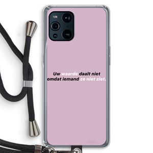 CaseCompany uw waarde daalt niet: Oppo Find X3 Transparant Hoesje met koord