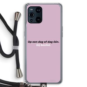 CaseCompany gij beslist: Oppo Find X3 Transparant Hoesje met koord