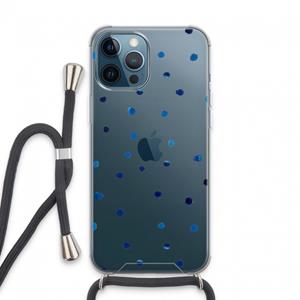 CaseCompany Blauwe stippen: iPhone 13 Pro Max Transparant Hoesje met koord