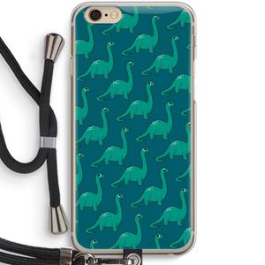 CaseCompany Diplodocus: iPhone 6 / 6S Transparant Hoesje met koord