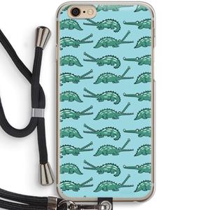 CaseCompany Kroko: iPhone 6 / 6S Transparant Hoesje met koord