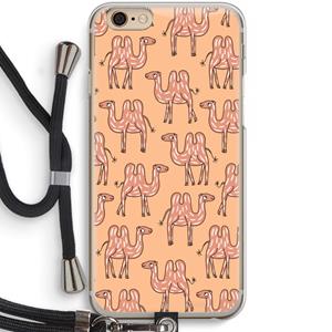 CaseCompany Kameel: iPhone 6 / 6S Transparant Hoesje met koord
