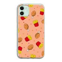 CaseCompany Chicken 'n Fries: iPhone 11 Transparant Hoesje