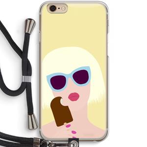 CaseCompany Ice cream: iPhone 6 / 6S Transparant Hoesje met koord