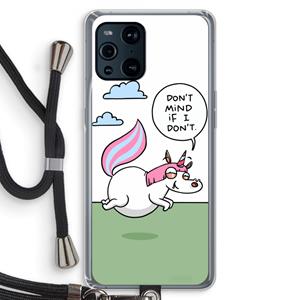 CaseCompany Unicorn: Oppo Find X3 Transparant Hoesje met koord