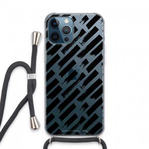 CaseCompany Zwarte vegen: iPhone 13 Pro Max Transparant Hoesje met koord