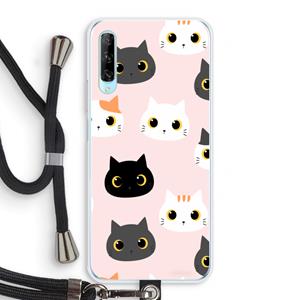 CaseCompany Katten: Huawei P Smart Pro Transparant Hoesje met koord