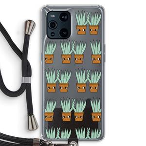 CaseCompany Sansevieria: Oppo Find X3 Transparant Hoesje met koord