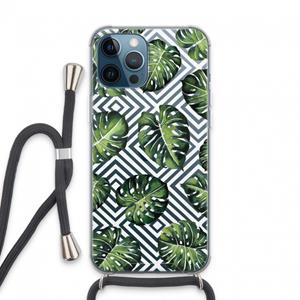 CaseCompany Geometrische jungle: iPhone 13 Pro Max Transparant Hoesje met koord