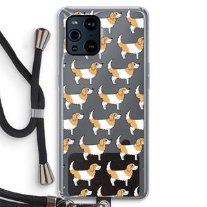 CaseCompany Doggy: Oppo Find X3 Transparant Hoesje met koord