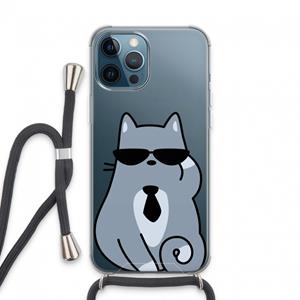 CaseCompany Cool cat: iPhone 13 Pro Max Transparant Hoesje met koord