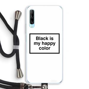 CaseCompany Black is my happy color: Huawei P Smart Pro Transparant Hoesje met koord