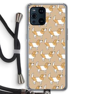 CaseCompany Doggy: Oppo Find X3 Transparant Hoesje met koord