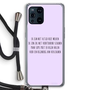 CaseCompany Regenboog: Oppo Find X3 Transparant Hoesje met koord