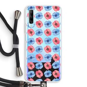 CaseCompany Klaproosjes: Huawei P Smart Pro Transparant Hoesje met koord