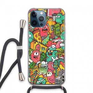 CaseCompany Vexx City: iPhone 13 Pro Max Transparant Hoesje met koord