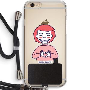 CaseCompany Hartje: iPhone 6 / 6S Transparant Hoesje met koord