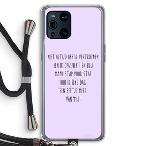 CaseCompany Zelfvertrouwen: Oppo Find X3 Transparant Hoesje met koord