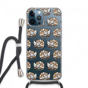 CaseCompany Slapende poes: iPhone 13 Pro Max Transparant Hoesje met koord