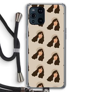 CaseCompany Bonjour mon amour: Oppo Find X3 Transparant Hoesje met koord