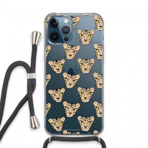 CaseCompany Tijger: iPhone 13 Pro Max Transparant Hoesje met koord