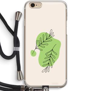 CaseCompany Beleaf in you: iPhone 6 / 6S Transparant Hoesje met koord