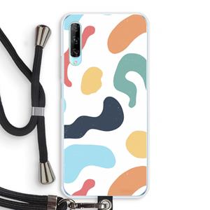 CaseCompany Memphis Shapes Blue: Huawei P Smart Pro Transparant Hoesje met koord