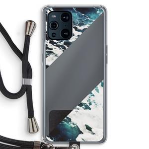 CaseCompany Golven: Oppo Find X3 Transparant Hoesje met koord