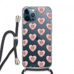 CaseCompany Chicks before dicks: iPhone 13 Pro Max Transparant Hoesje met koord
