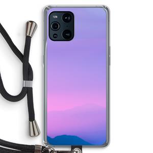 CaseCompany Sunset pastel: Oppo Find X3 Transparant Hoesje met koord