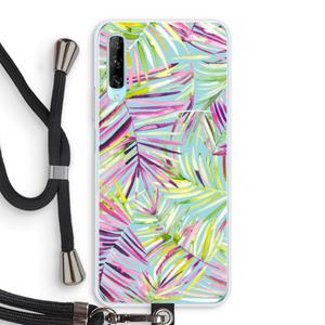 CaseCompany Tropical Palms Blue: Huawei P Smart Pro Transparant Hoesje met koord