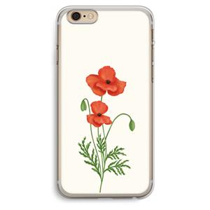 CaseCompany Red poppy: iPhone 6 Plus / 6S Plus Transparant Hoesje