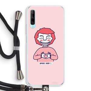 CaseCompany Hartje: Huawei P Smart Pro Transparant Hoesje met koord