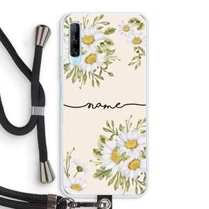 CaseCompany Daisies: Huawei P Smart Pro Transparant Hoesje met koord